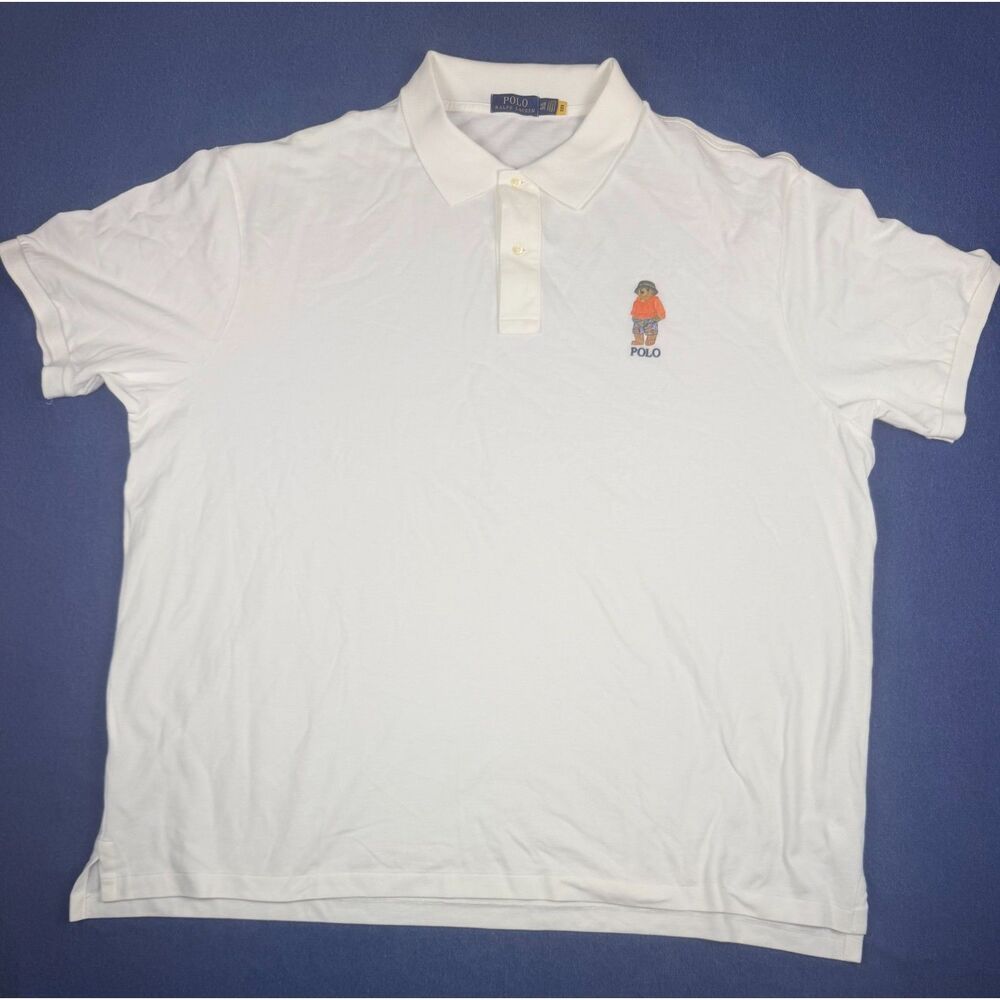Polo Ralph Lauren Mens 4xb White Polo Shirt Embro… - image 2